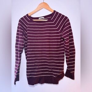 Pink Clover Burgundy Striped Sweater